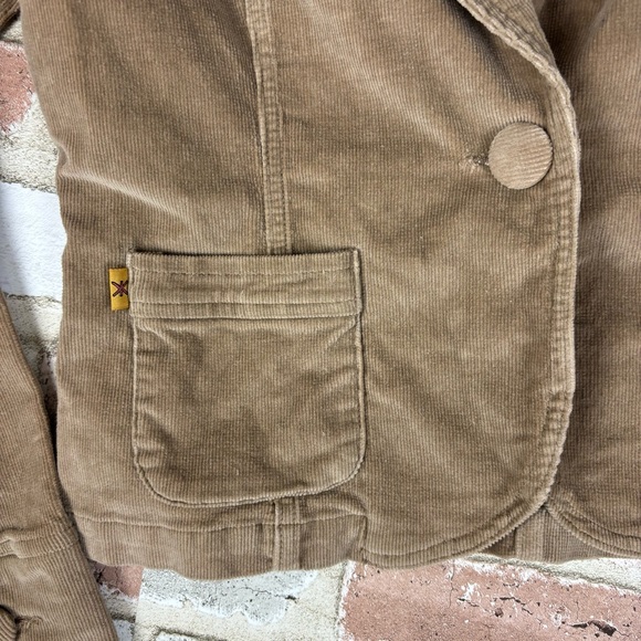 VTG Y2K CARBON DENIM PROJECT Brown STRETCH CORDUROY CROPPED BLAZER/JACKET M - Picture 2 of 6